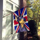 Doberman with English Union Jack British Flag House Flag 28x40 Porch Sleeve Pole Decorative Outside Yard Banner Artwork Wall Hanging, Polyester