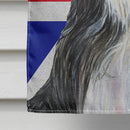 Bearded Collie with English Union Jack British Flag House Flag 28x40 Porch Sleeve Pole Decorative Outside Yard Banner Artwork Wall Hanging, Polyester