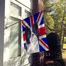 Papillon with English Union Jack British Flag House Flag 28x40 Porch Sleeve Pole Decorative Outside Yard Banner Artwork Wall Hanging, Polyester
