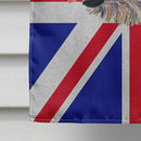 Irish Wolfhound with English Union Jack British Flag House Flag 28x40 Porch Sleeve Pole Decorative Outside Yard Banner Artwork Wall Hanging, Polyester