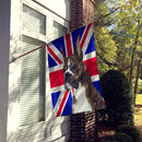 Boxer with English Union Jack British Flag House Flag 28x40 Porch Sleeve Pole Decorative Outside Yard Banner Artwork Wall Hanging, Polyester