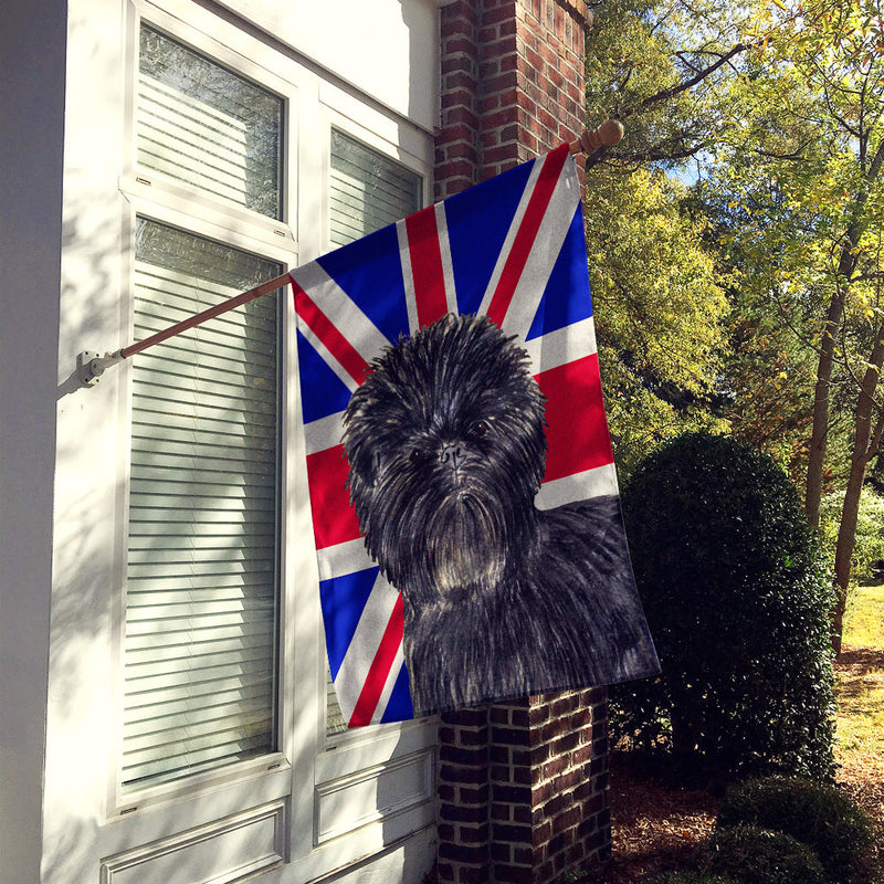 Affenpinscher with English Union Jack British Flag Flag Canvas House Size SS4953CHF