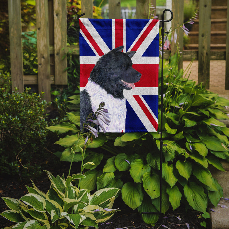 Akita with English Union Jack British Flag Garden Flag - Outdoor Decorative Yard Flag