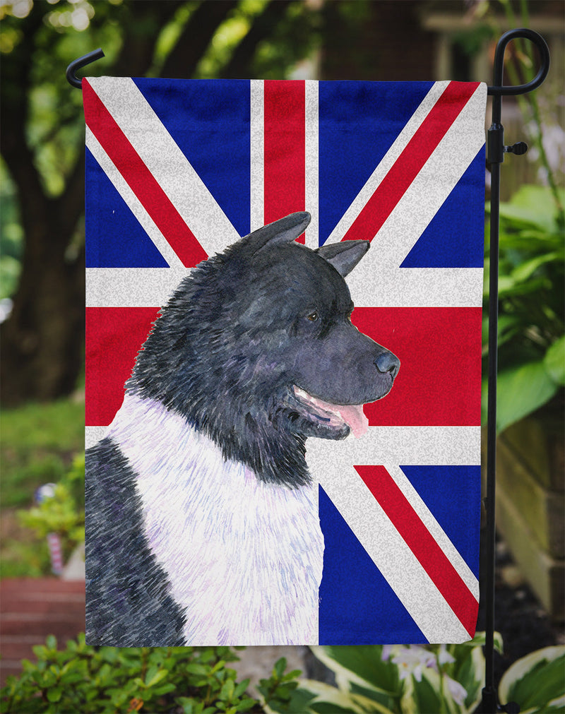 Akita with English Union Jack British Flag Garden Flag - Outdoor Decorative Yard Flag
