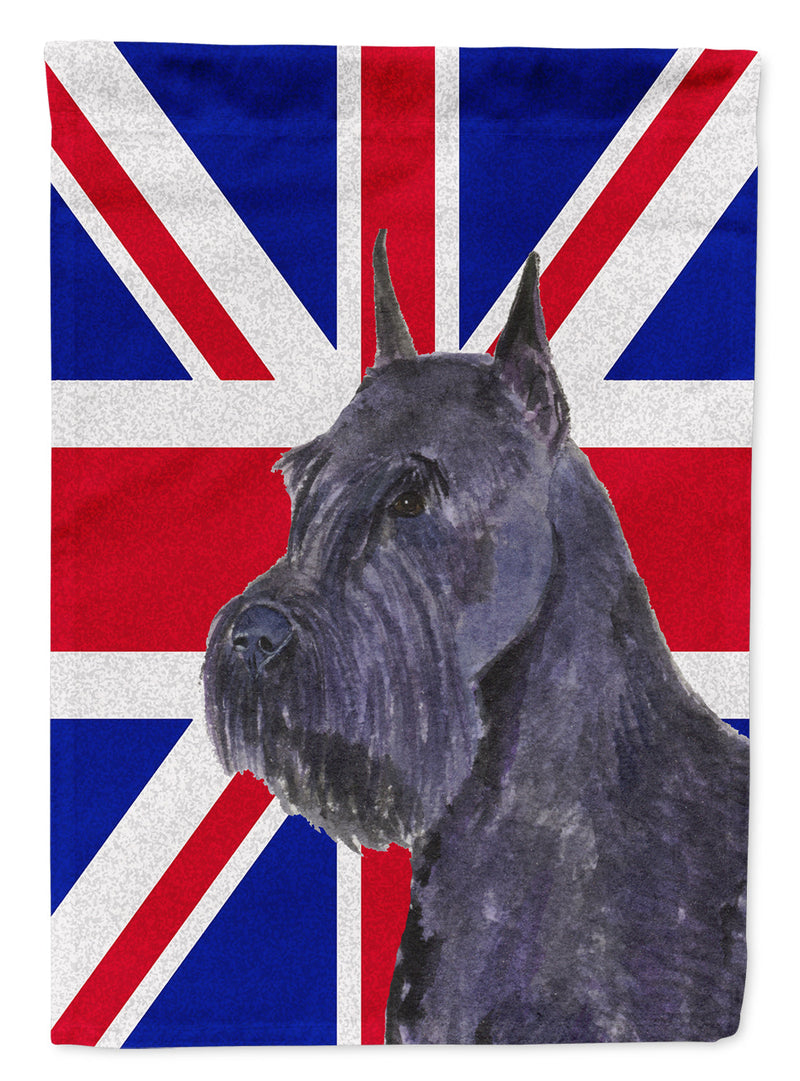 Schnauzer with English Union Jack British Flag Flag Canvas House Size SS4965CHF