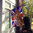 Field Spaniel with English Union Jack British Flag House Flag 28x40 Porch Sleeve Pole Decorative Outside Yard Banner Artwork Wall Hanging, Polyester