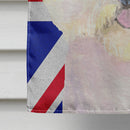 Bichon Frise with English Union Jack British Flag House Flag 28x40 Porch Sleeve Pole Decorative Outside Yard Banner Artwork Wall Hanging, Polyester