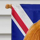 Cavalier Spaniel with English Union Jack British Flag House Flag 28x40 Porch Sleeve Pole Decorative Outside Yard Banner Artwork Wall Hanging, Polyester