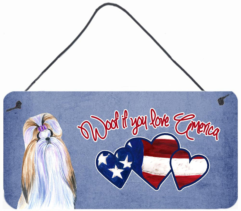 Woof if you love America Shih Tzu Wall or Door Hanging Prints SS4977DS612