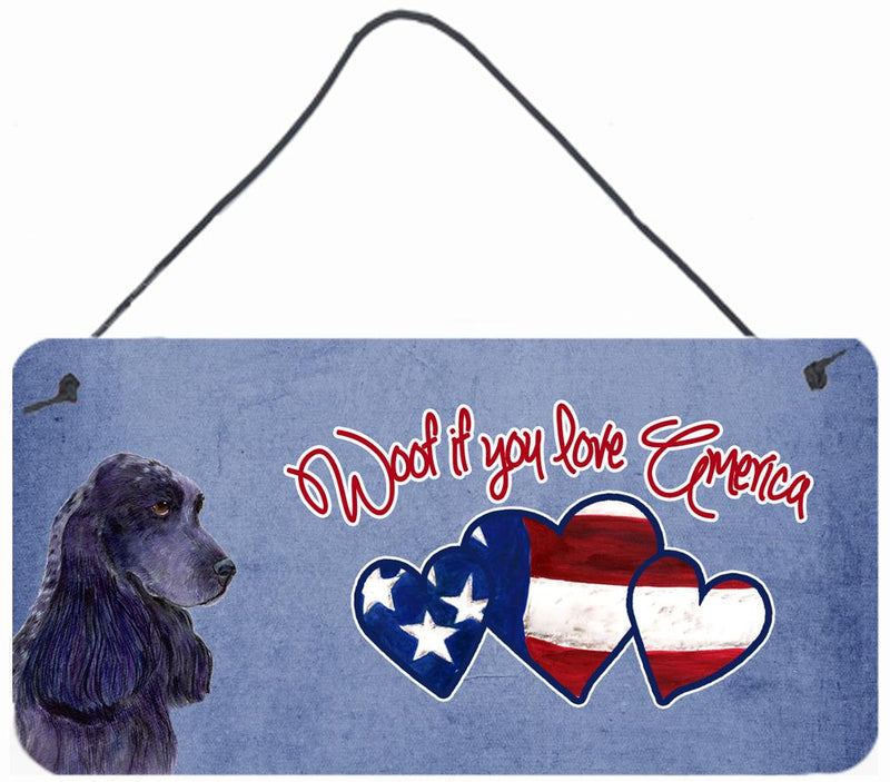 Woof if you love America Black Cocker Spaniel Wall or Door Hanging Prints