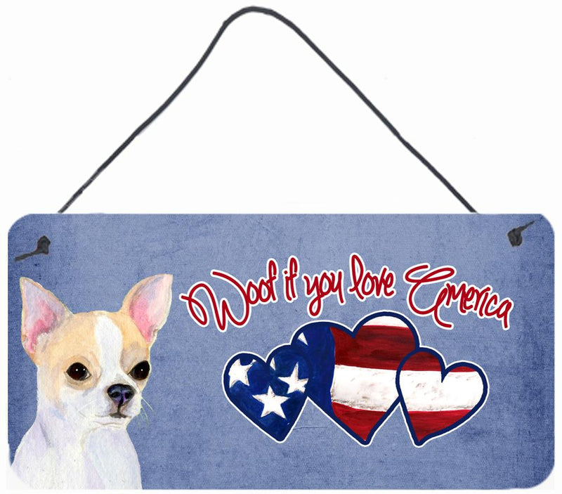 Woof if you love America Chihuahua Wall or Door Hanging Prints SS4986DS612