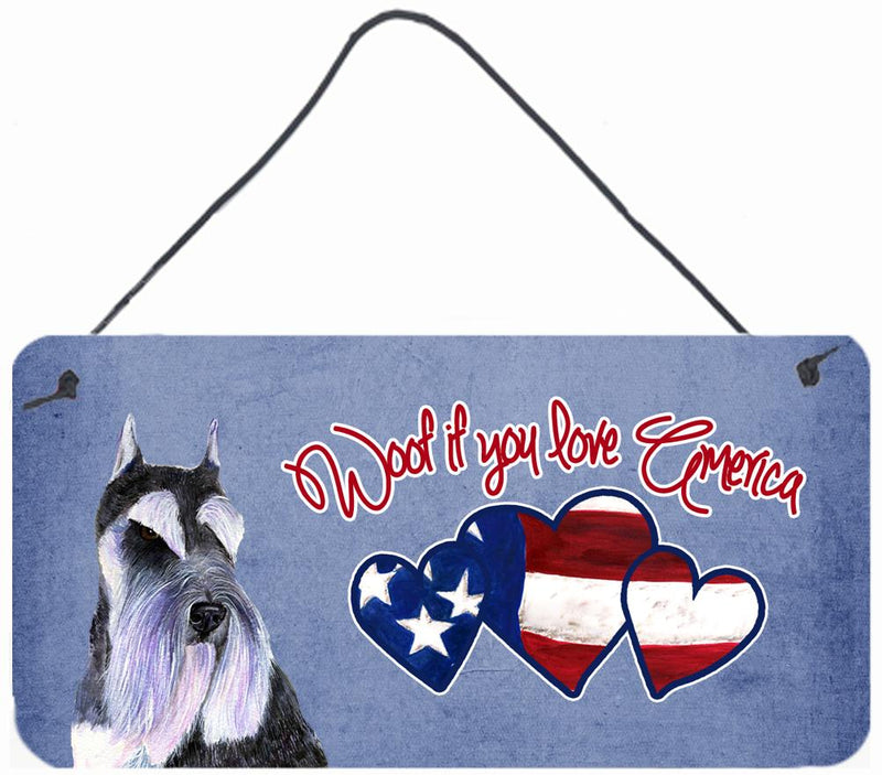 Woof if you love America Schnauzer Wall or Door Hanging Prints SS4989DS612