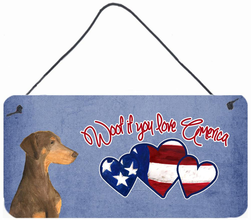 Woof if you love America Doberman Wall or Door Hanging Prints SS4991DS612