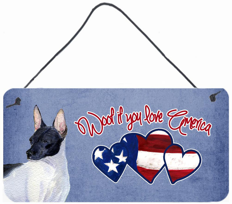 Woof if you love America Rat Terrier Wall or Door Hanging Prints SS4992DS612