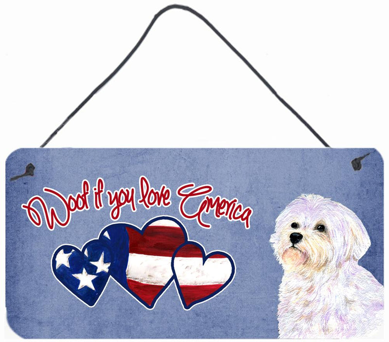 Woof if you love America Maltese Wall or Door Hanging Prints SS4993DS612