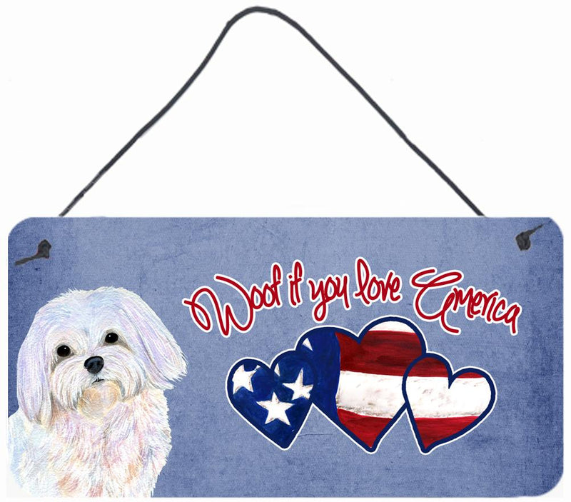 Woof if you love America Maltese Wall or Door Hanging Prints SS4994DS612