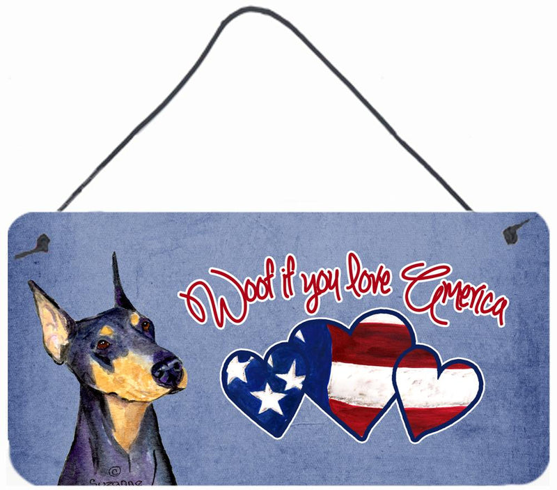 Woof if you love America Doberman Wall or Door Hanging Prints SS5006DS612