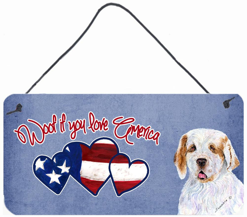 Woof if you love America Clumber Spaniel Wall or Door Hanging Prints SS5011DS612