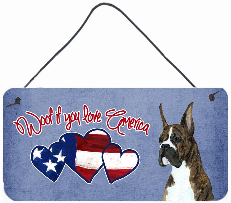 Woof if you love America Brindle Cropped Boxer Wall or Door Hanging Prints