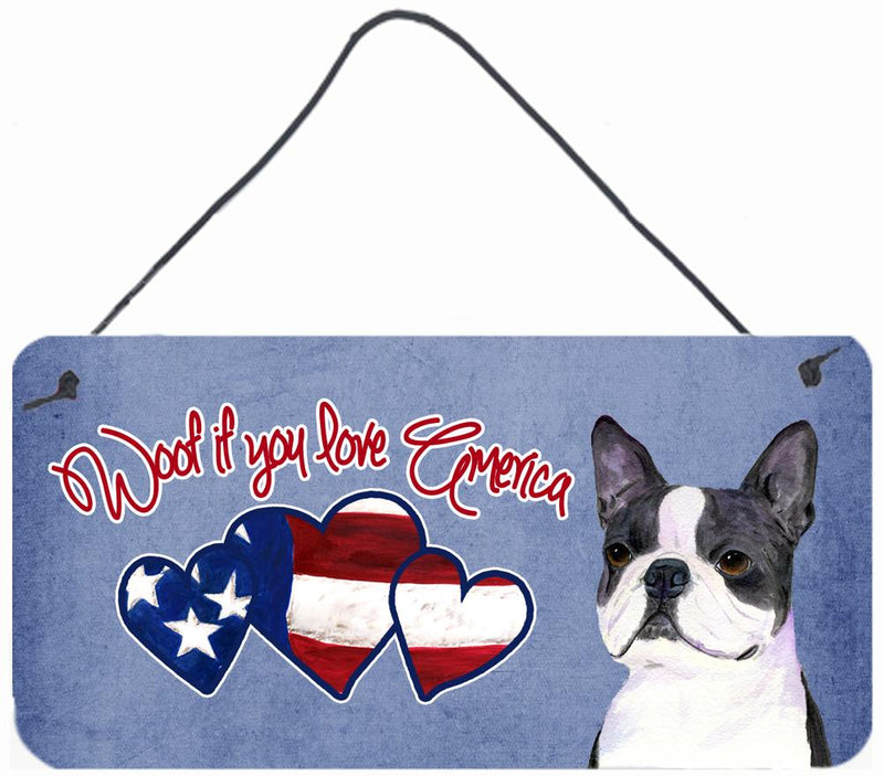 Woof if you love America Boston Terrier Wall or Door Hanging Prints SS5027DS612