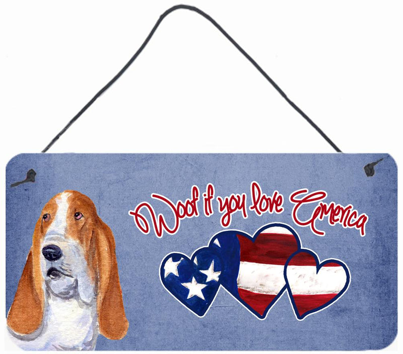 Woof if you love America Basset Hound Wall or Door Hanging Prints SS5040DS612