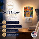 Chow Chow Ceramic Night Light Compact, UL-Certified, Ideal for Bedroom, Bathroom, Nursery, Hallway, Kitchen, 6x4x3, Multicolor