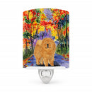 Chow Chow Ceramic Night Light Compact, UL-Certified, Ideal for Bedroom, Bathroom, Nursery, Hallway, Kitchen, 6x4x3, Multicolor