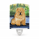 Chow Chow Ceramic Night Light Compact, UL-Certified, Ideal for Bedroom, Bathroom, Nursery, Hallway, Kitchen, 6x4x3, Multicolor
