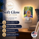 Chow Chow Ceramic Night Light Compact, UL-Certified, Ideal for Bedroom, Bathroom, Nursery, Hallway, Kitchen, 6x4x3, Multicolor