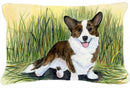 Corgi Decorative Throw Pillow 12x16 Indoor Outdoor Accent Cushion, Fabric Cover with Insert for Sofa, Bed, Porch & Living Room