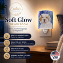 Clumber Spaniel Ceramic Night Light Compact, UL-Certified, Ideal for Bedroom, Bathroom, Nursery, Hallway, Kitchen, 6x4x3, Multicolor