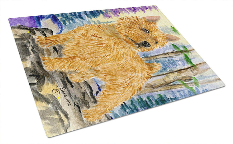 Norwich Terrier Glass Cutting Board Large