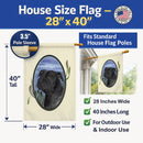 Staffie House Flag 28x40 Porch Sleeve Pole Decorative Outside Yard Banner Artwork Wall Hanging, Polyester