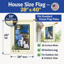 Lady with her  Westie House Flag 28x40 Porch Sleeve Pole Decorative Outside Yard Banner Artwork Wall Hanging, Polyester
