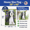 Bearded Collie House Flag 28x40 Porch Sleeve Pole Decorative Outside Yard Banner Artwork Wall Hanging, Polyester