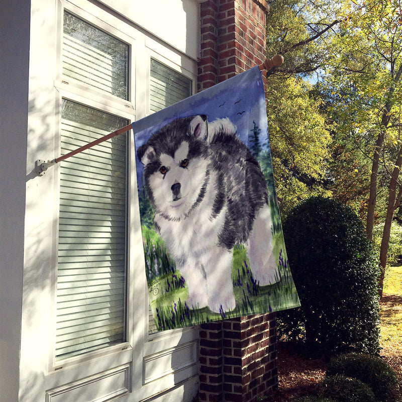 Alaskan Malamute Flag Canvas House Size