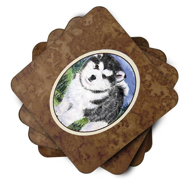 Alaskan Malamute Coasters - Set of 4 Lightweight Foam, Absorbent Drink Coasters
