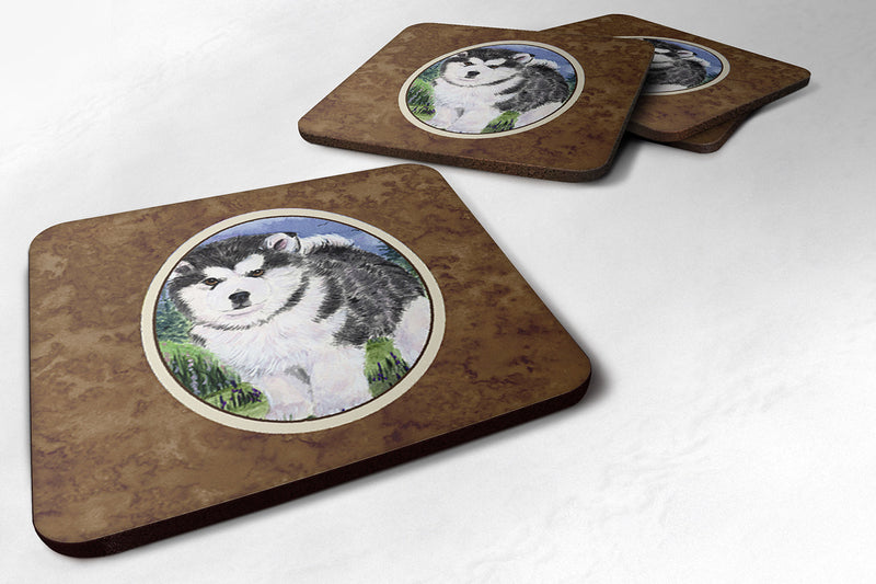 Alaskan Malamute Coasters - Set of 4 Lightweight Foam, Absorbent Drink Coasters