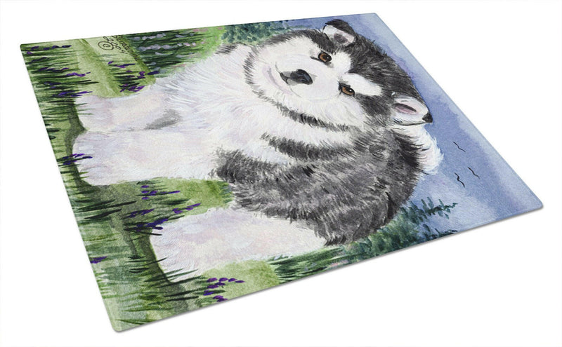 Alaskan Malamute Glass Cutting Board Large