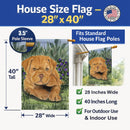 Dogue de Bordeaux House Flag 28x40 Porch Sleeve Pole Decorative Outside Yard Banner Artwork Wall Hanging, Polyester