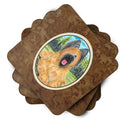 Briard Foam Coasters Set of 4 Cup Coasters for Indoor Outdoor, Tabletop Protection, Anti Slip, Mouse pad Material