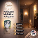 Bearded Collie Ceramic Night Light Compact, UL-Certified, Ideal for Bedroom, Bathroom, Nursery, Hallway, Kitchen, 6x4x3, Multicolor
