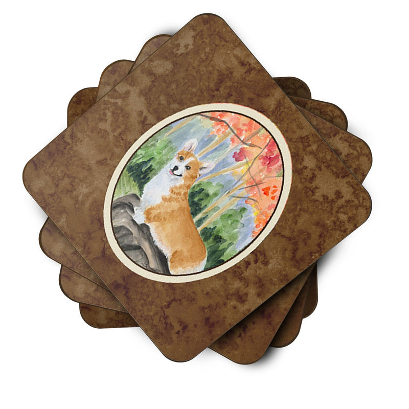 Set of 4 Corgi Foam Coasters