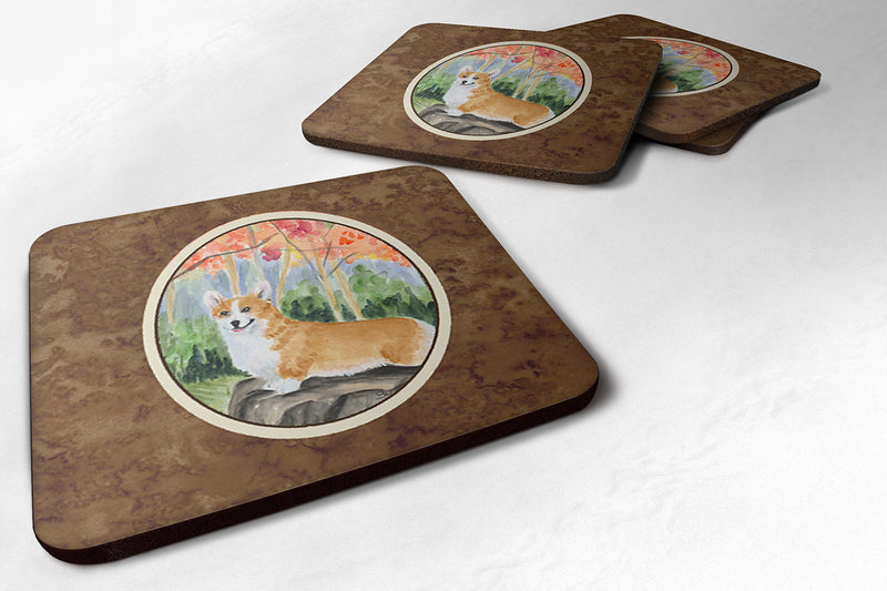 Set of 4 Corgi Foam Coasters