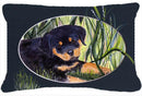 Rottweiler Decorative Throw Pillow 12x16 Indoor Outdoor Accent Cushion, Fabric Cover with Insert for Sofa, Bed, Porch & Living Room
