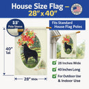 Schipperke House Flag 28x40 Porch Sleeve Pole Decorative Outside Yard Banner Artwork Wall Hanging, Polyester