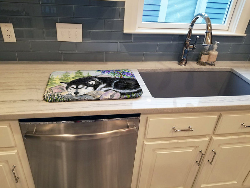 Alaskan Malamute Dish Drying Mat – Absorbent, Artistic Kitchen Essentials SS8062DDM