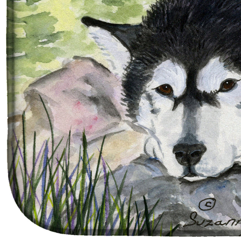 Alaskan Malamute Dish Drying Mat – Absorbent, Artistic Kitchen Essentials SS8062DDM
