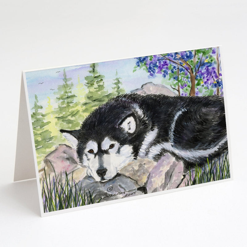 Alaskan Malamute Greeting Cards and Envelopes Pack of 8