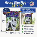 Keeshond House Flag 28x40 Porch Sleeve Pole Decorative Outside Yard Banner Artwork Wall Hanging, Polyester